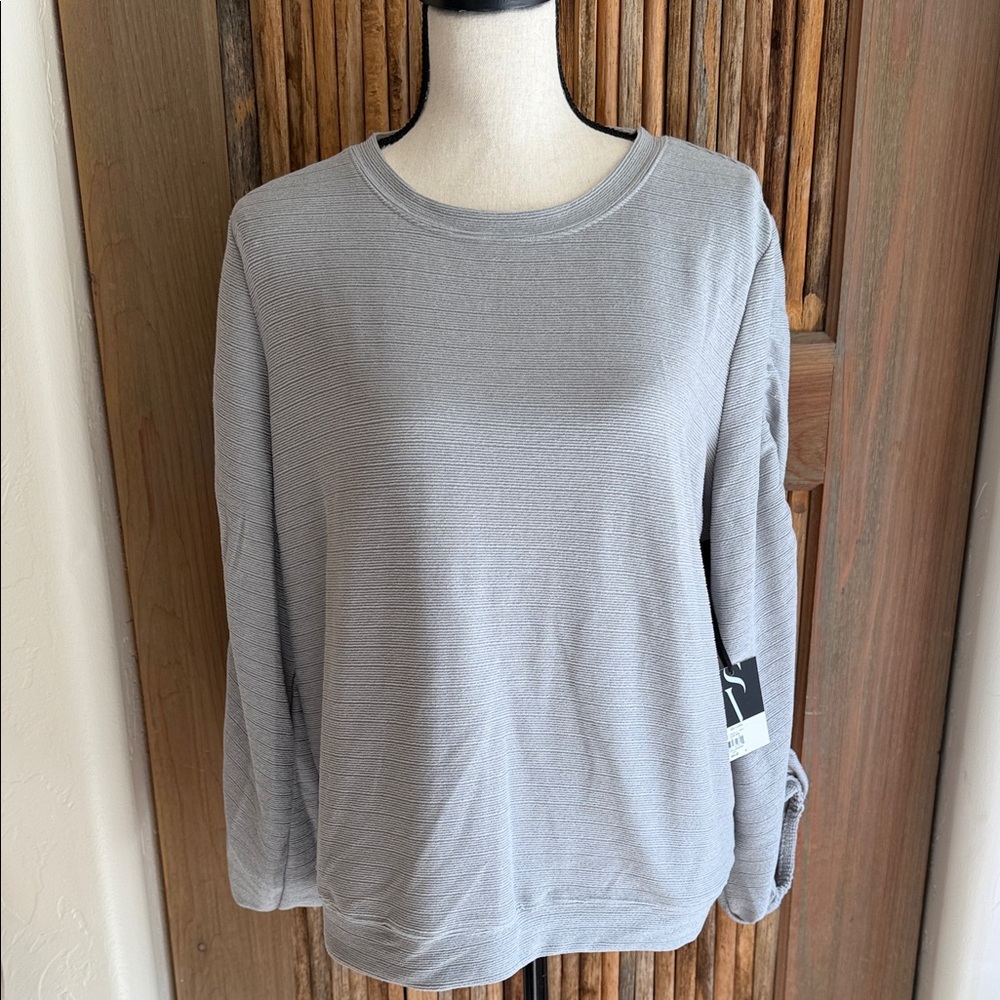Simply Vera Vera Wang Light Gray Pullover, Gathered Sleeves